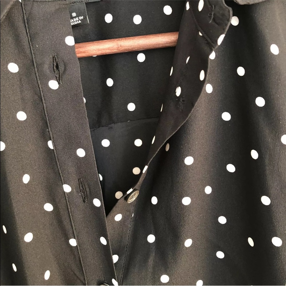 Ann Taylor polka dot shirt dress black and white - Picture 5 of 12